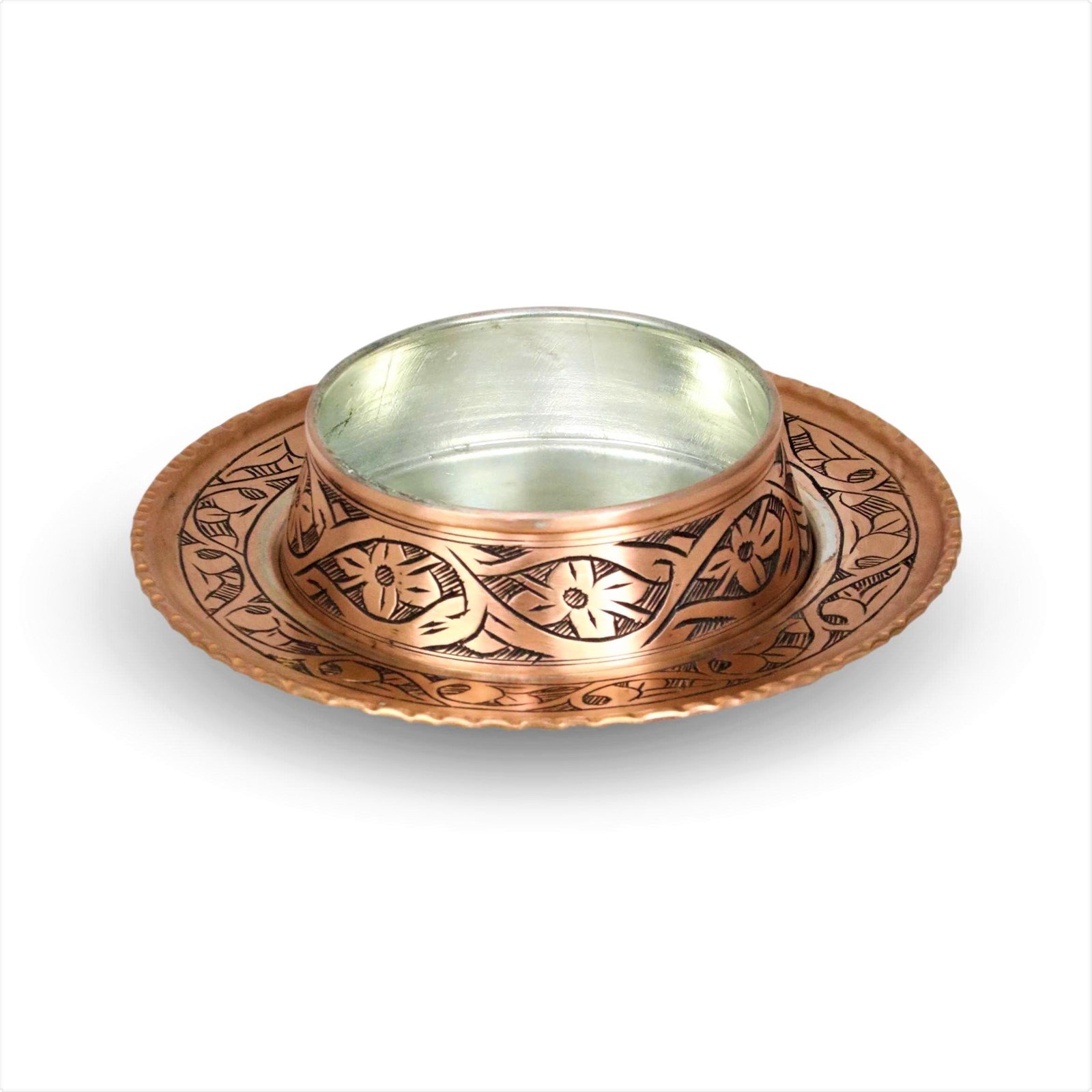 Kase & ÇerezlikSonay BakırcılıkÜçlü Eskitme  Kazılmış Tabaklı Bakır Çerezlik Kahvaltılık Kase