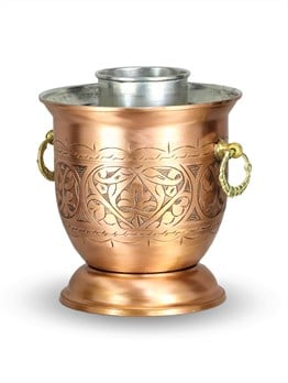 Ehli KeyfSonay BakırcılıkKalın Eskitme Keski İşlemeli Bakır  Ehli Keyf Rakı Şişelik 