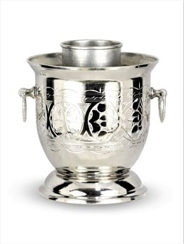 Ehli KeyfSonay BakırcılıkKalın Nikel Kaplama Keski İşlemeli Bakır  Ehli Keyf Rakı Şişelik 