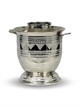 Ehli KeyfSonay BakırcılıkKalın Nikel Kaplama Üzüm İşlemeli Bakır  Ehli Keyf Rakı Şişelik 