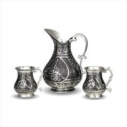 Bakır SürahiSonay BakırcılıkTuğralı 1 mm Kalın Kalaylı Bakır Sürahi ve Maşraba Takımı