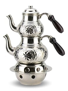 Bakır ÇaydanlıkSonay BakırcılıkYıldız İşlemeli Küçük Bakır Çaydanlık ve Osmanlı Ocağı