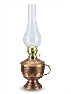 Bakır Gaz LambasıSonay BakırcılıkZımbalı Eskitme Bakır Gaz Lambası