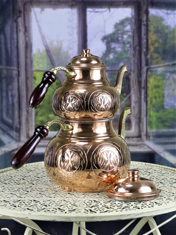 Copper Sugar Pot - Zımbalı Bakır Şekerlik online