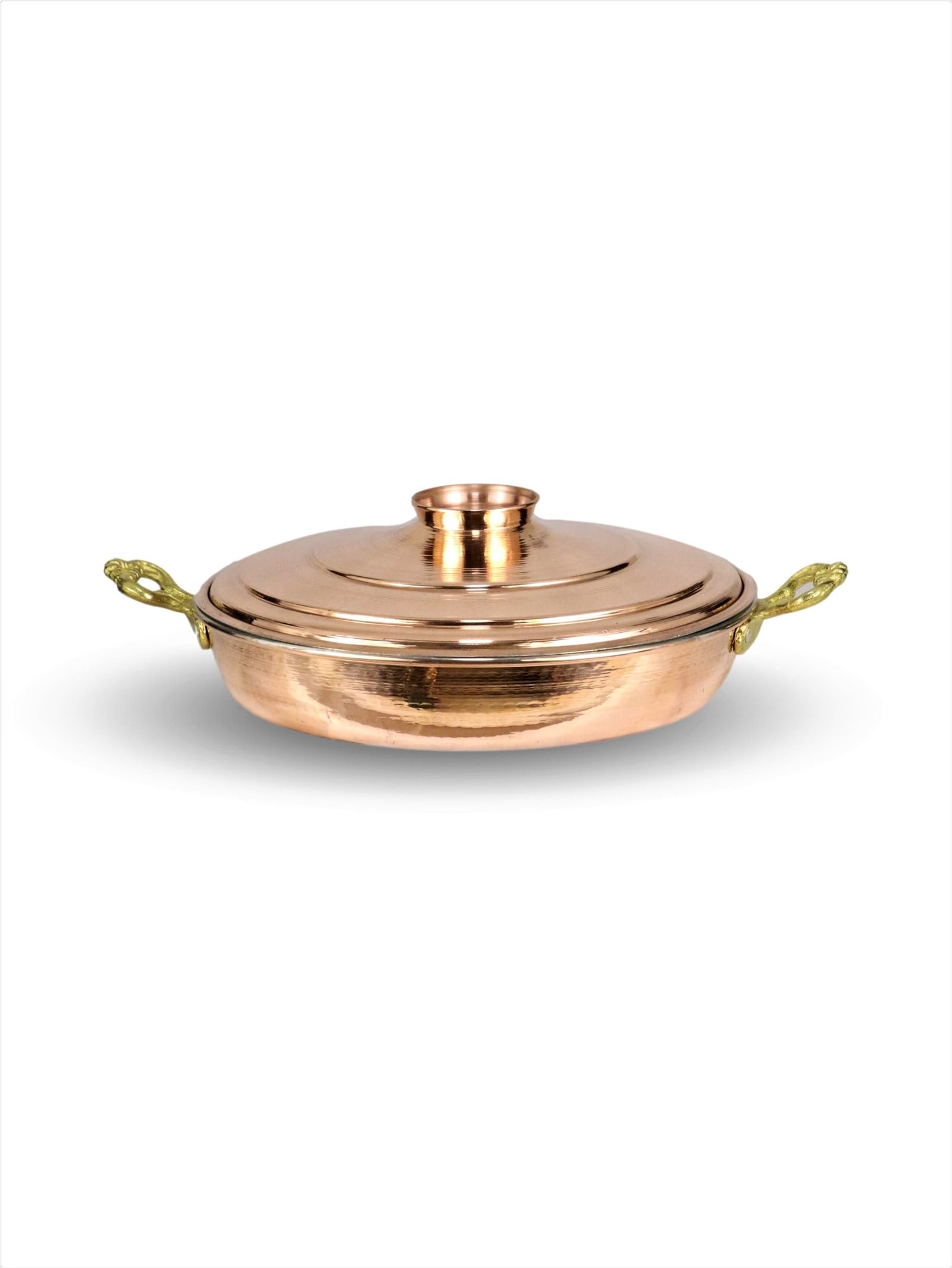 Copper CookwareSonay Bakırcılık1 mm Kalınlıkta Kapaklı Bakır Balık, Yumurta ve Kuymak Tavası 31 Cm