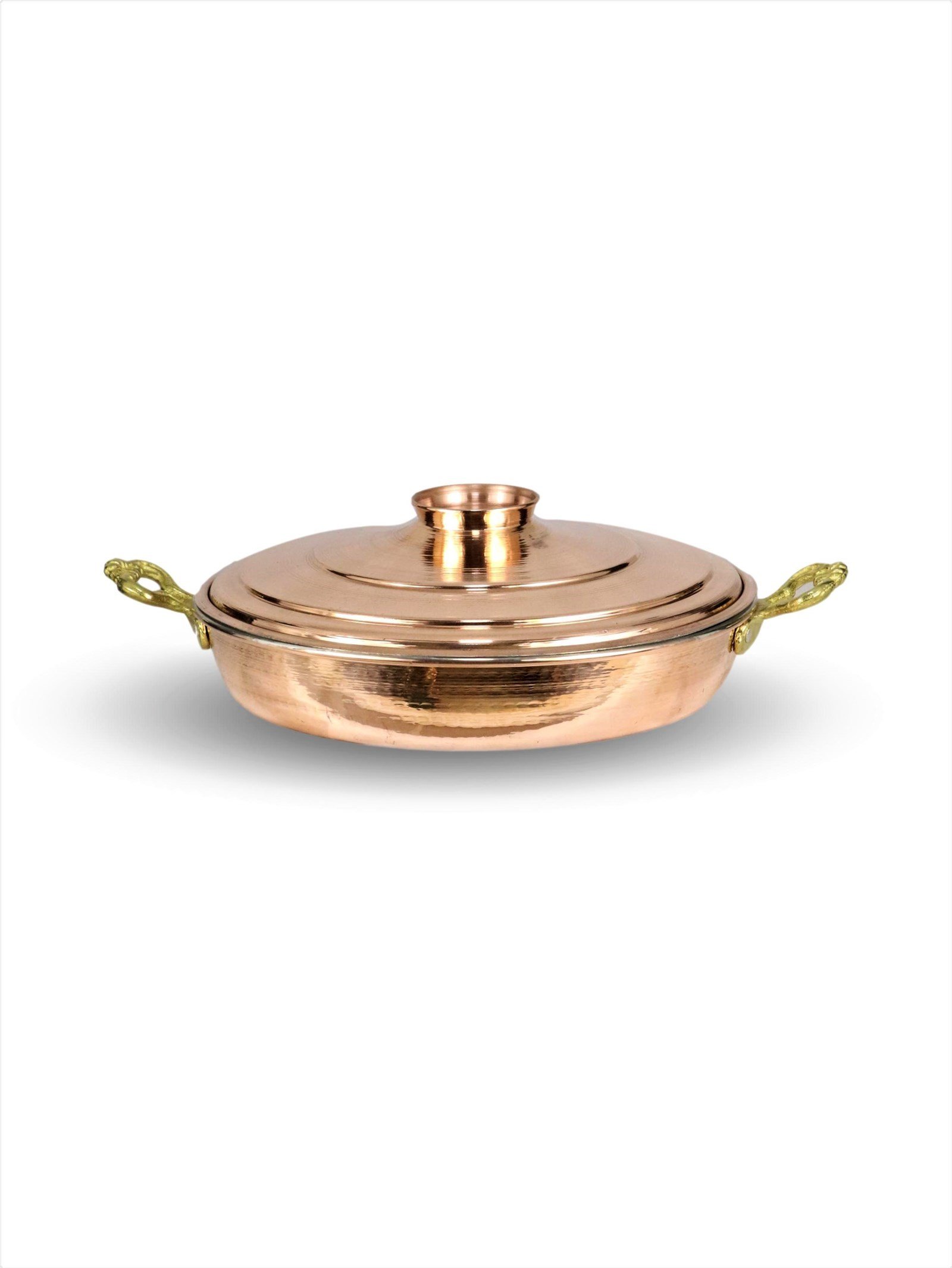 Copper CookwareSonay Bakırcılık1 mm Kalınlıkta Kapaklı Bakır Balık, Yumurta ve Kuymak Tavası 27 Cm