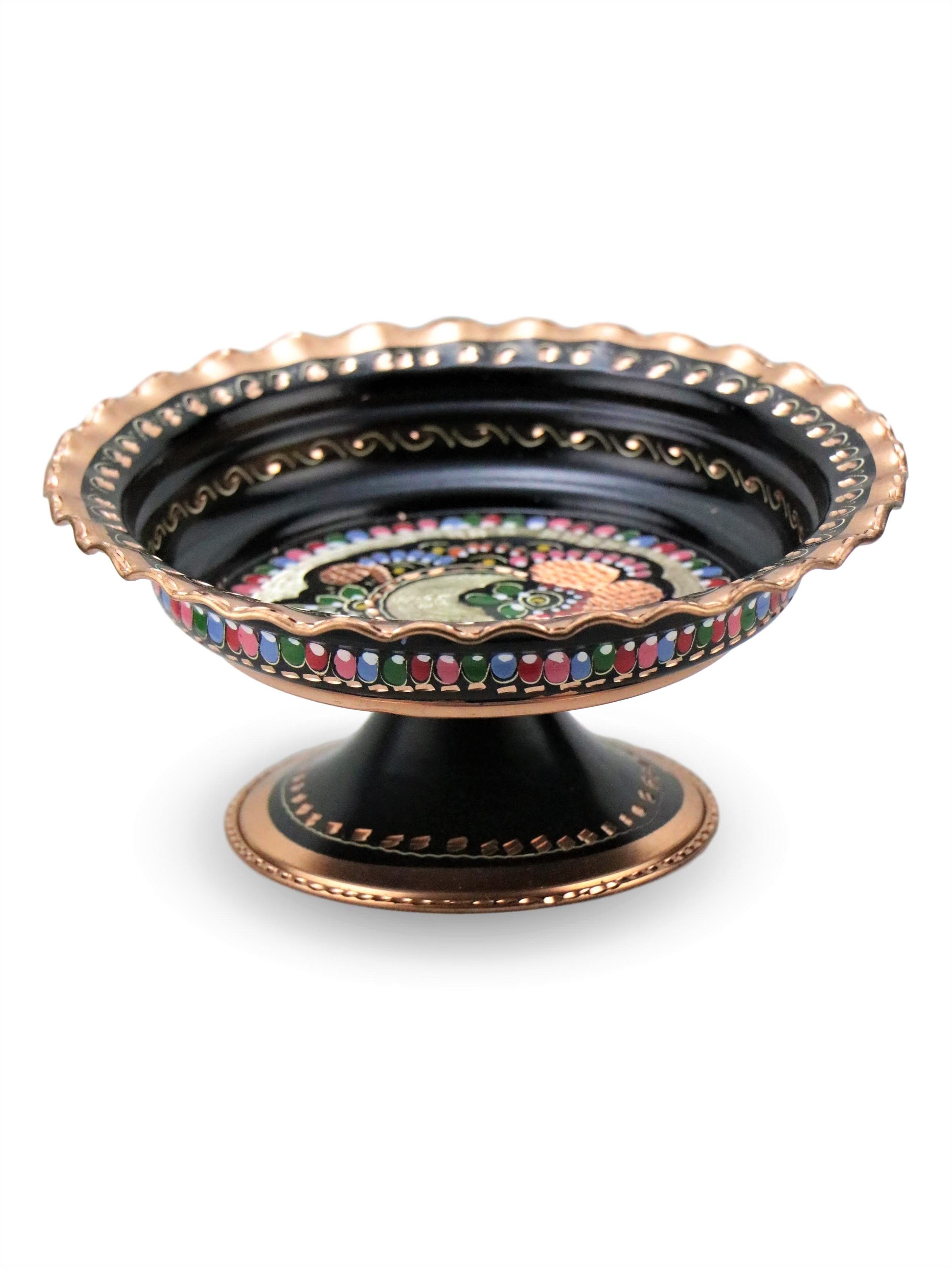 Bakır Baharatlık ve ŞekerlikSonay BakırcılıkGül Çiçek Ayaklı Bakır Çerezlik