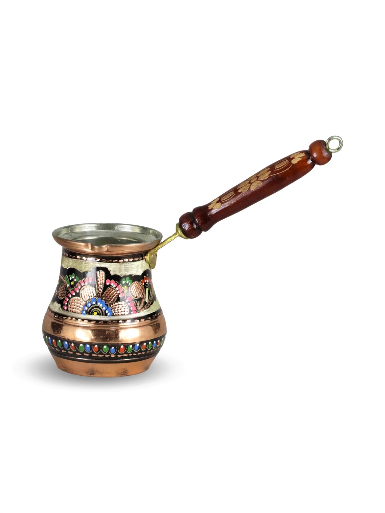 Bakır Cezve Sonay BakırcılıkGül Çiçek Mineli Bakır Sütlük Cezve 