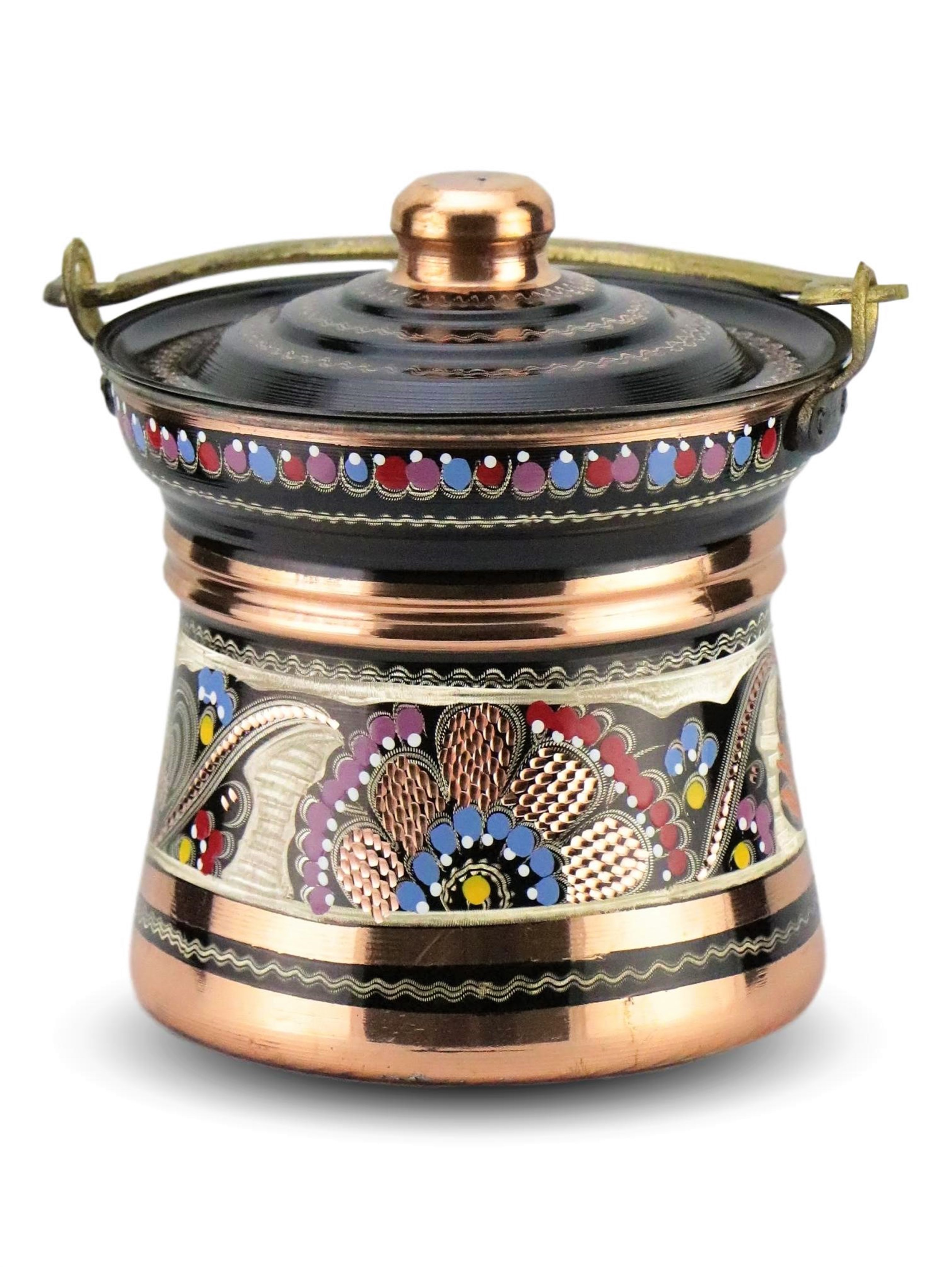 Gül Çiçek Yoğurt Bakır Bakraç 2 LT