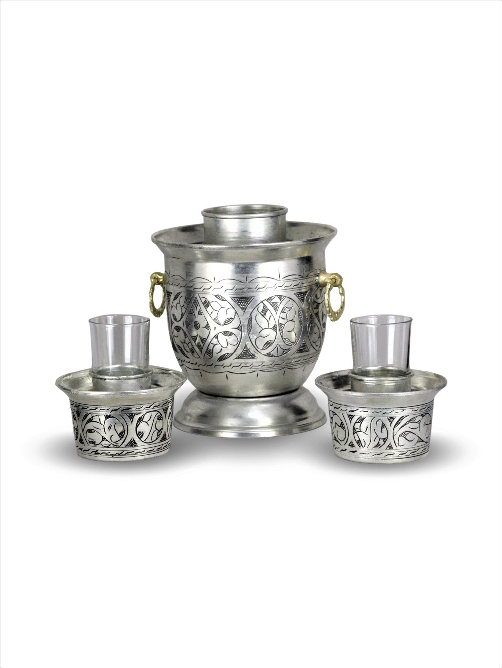 Ehli KeyfSonay BakırcılıkKalın Kalay Kaplama Keski İşlemeli Bakır Rakı Şişelik Ehli Keyf Takımı