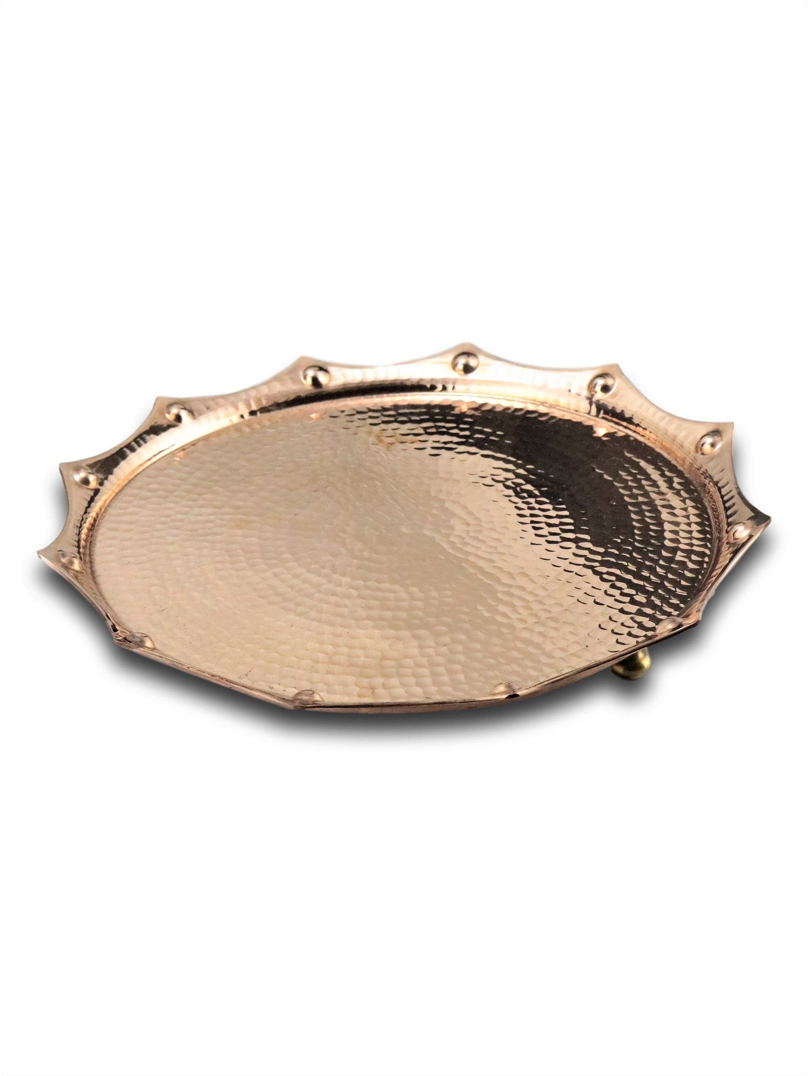 Köşeli Bakır Kırmızı Tepsi 34 cm