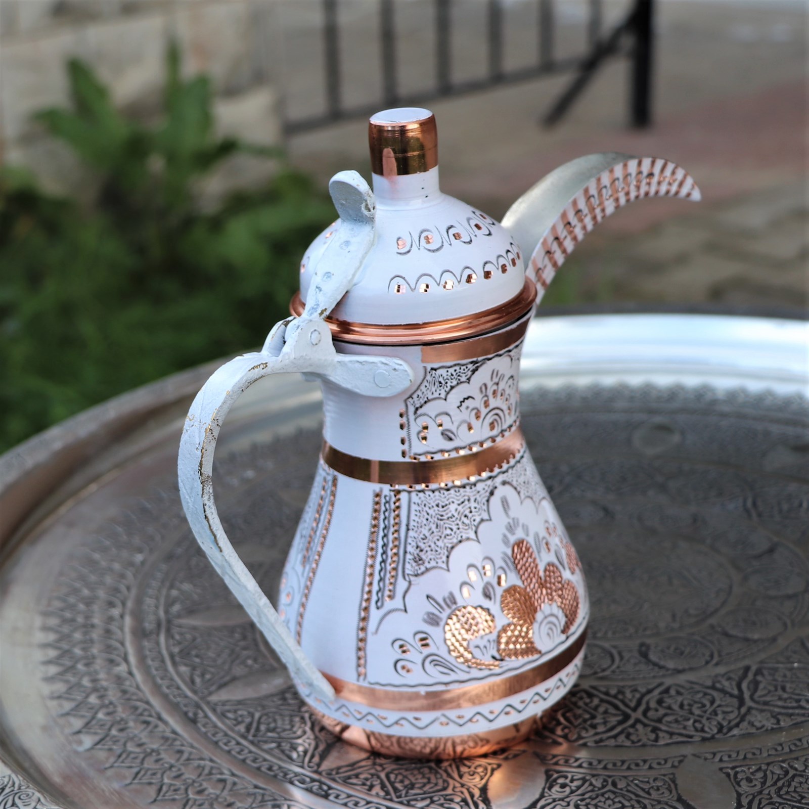 Hand Made Turkish Coffee, Copper Coffee Pot and Cups Set