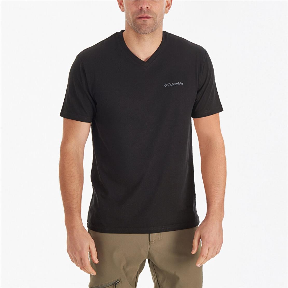 COLUMBIA CS0288 CSC M BASIC SM LOGO BRUSHED V NECK SS TEE