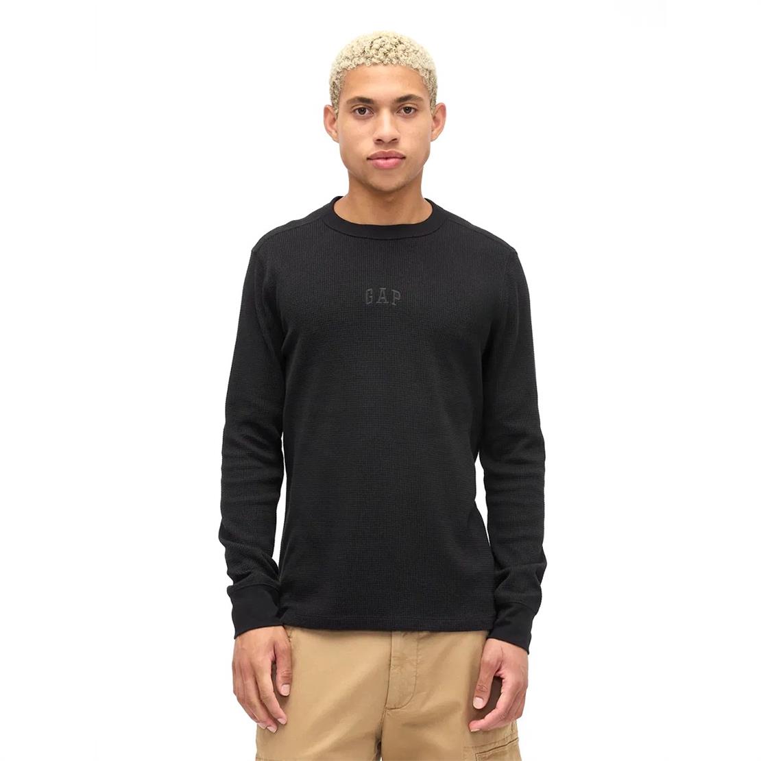 GAP V-FRCH LS WAFFLE MINI LOGO CREW Tişört Modeli ERKEK