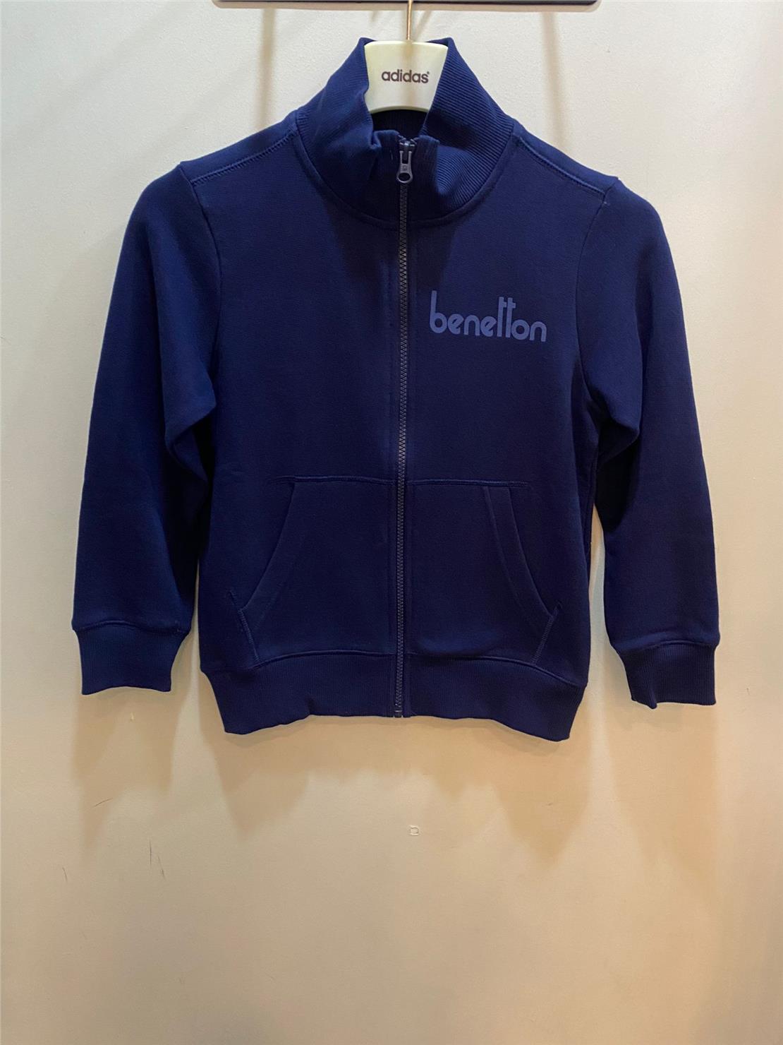 BENETTON E SMU UK_Benetton Yazılı Fermuarlı Sweatshirt