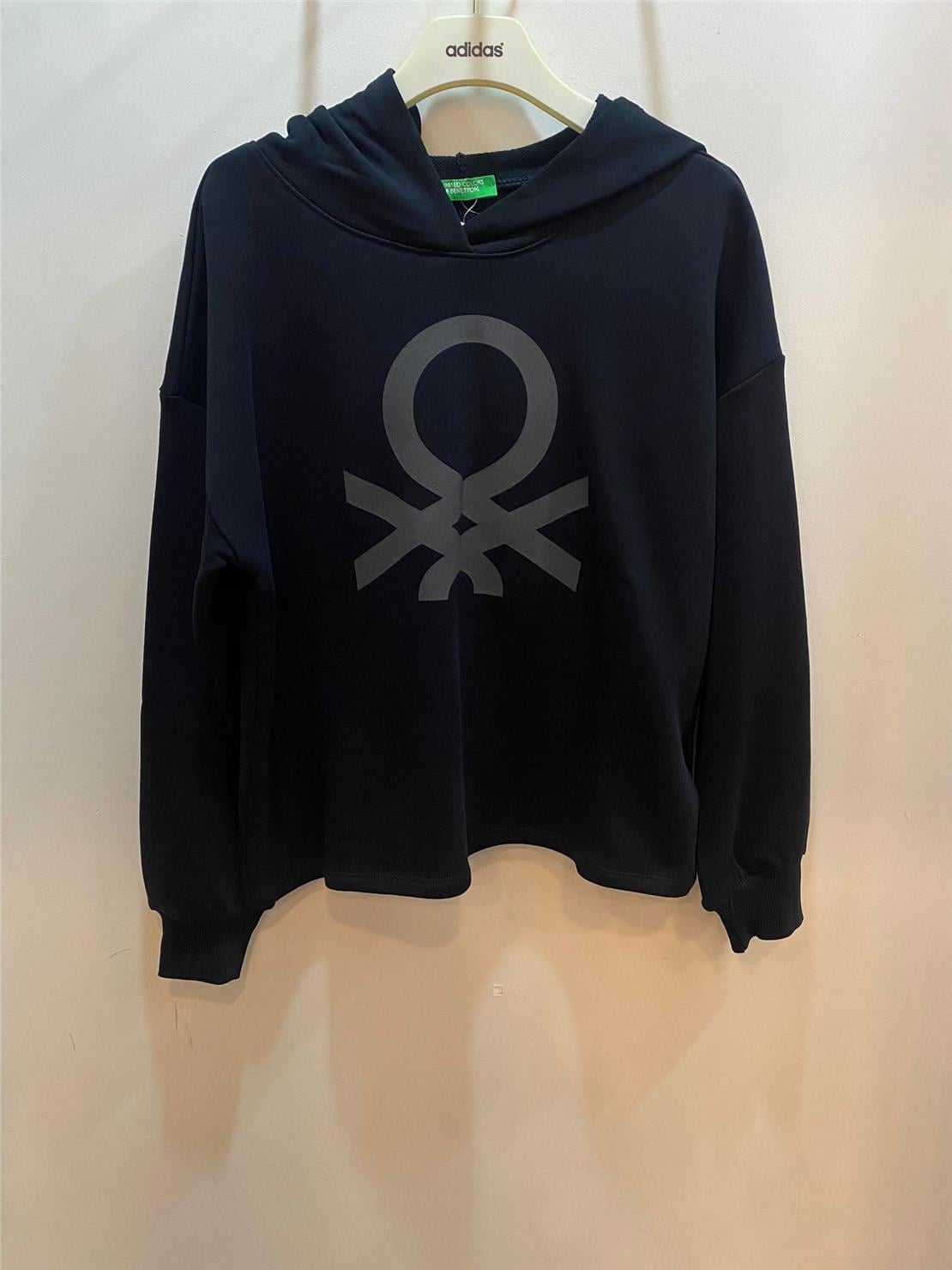 BENETTON K SMU UK_Benetton Logolu Kapşonlu Sweatshirt