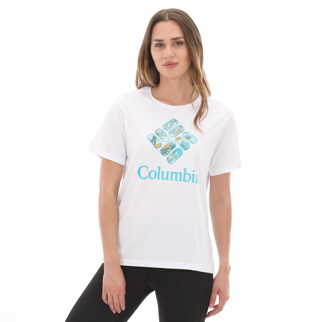 COLUMBIA CS0322 CSC M STACKED FLORAL SS TEE