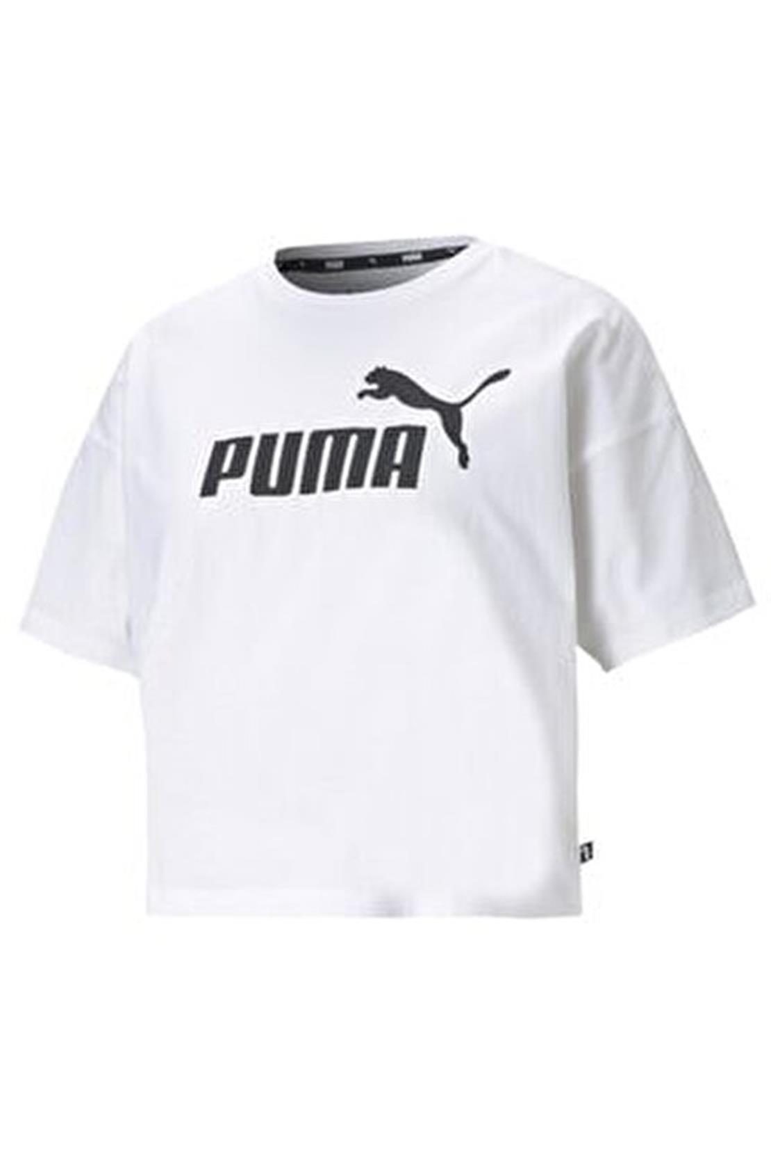 PUMA ESS Cropped Logo Tee Puma White