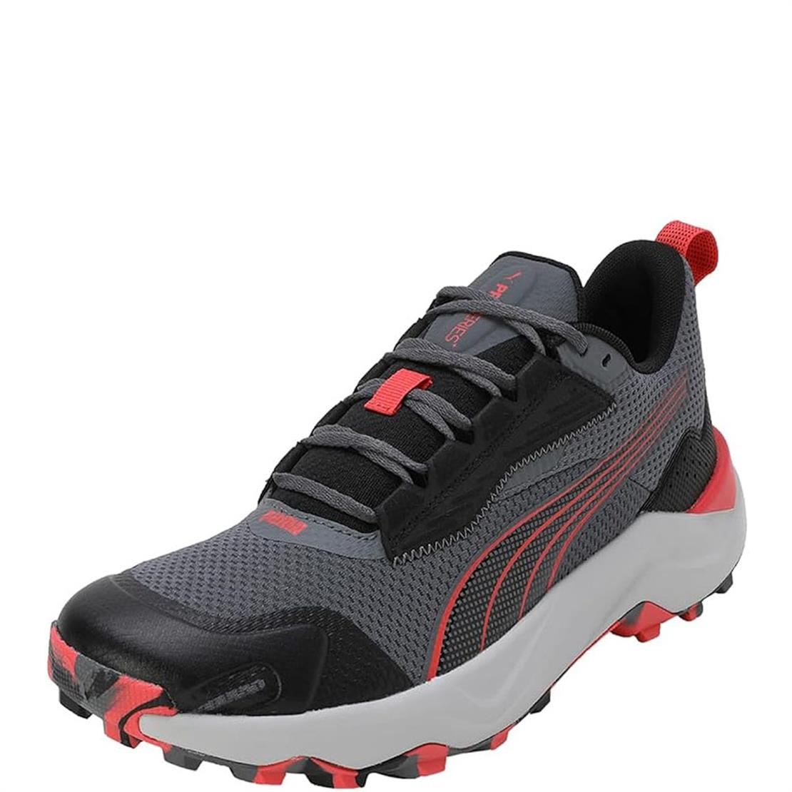 PUMA Obstruct Profoam-Gray-PUMA Black-Active Red Modeli Koşu