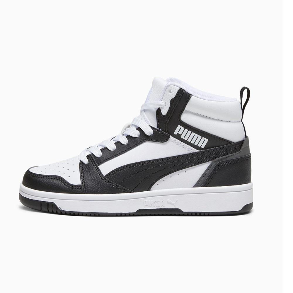 PUMA Puma Rebound V6 Mid Jr-PUMA White-PUMA Black-Shadow Gray Günlük Spor Ayakkabı Modeli 