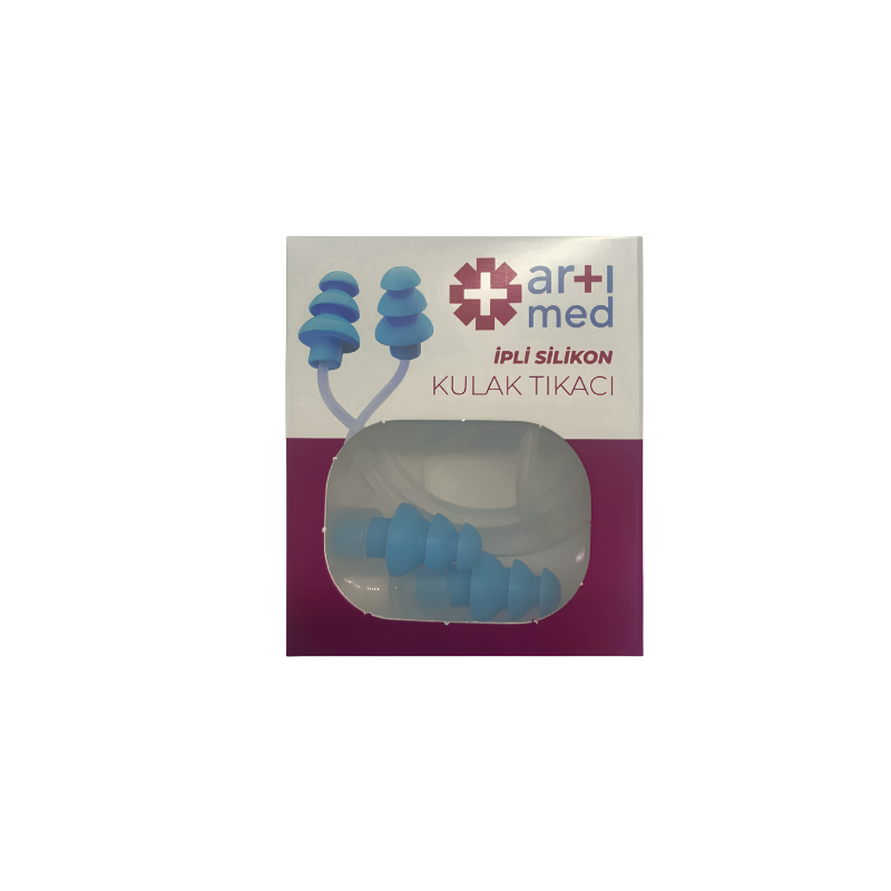 Artımed İpli Silikon Kulak Tıkacı Mavi - Yeni ürünler - Diğer