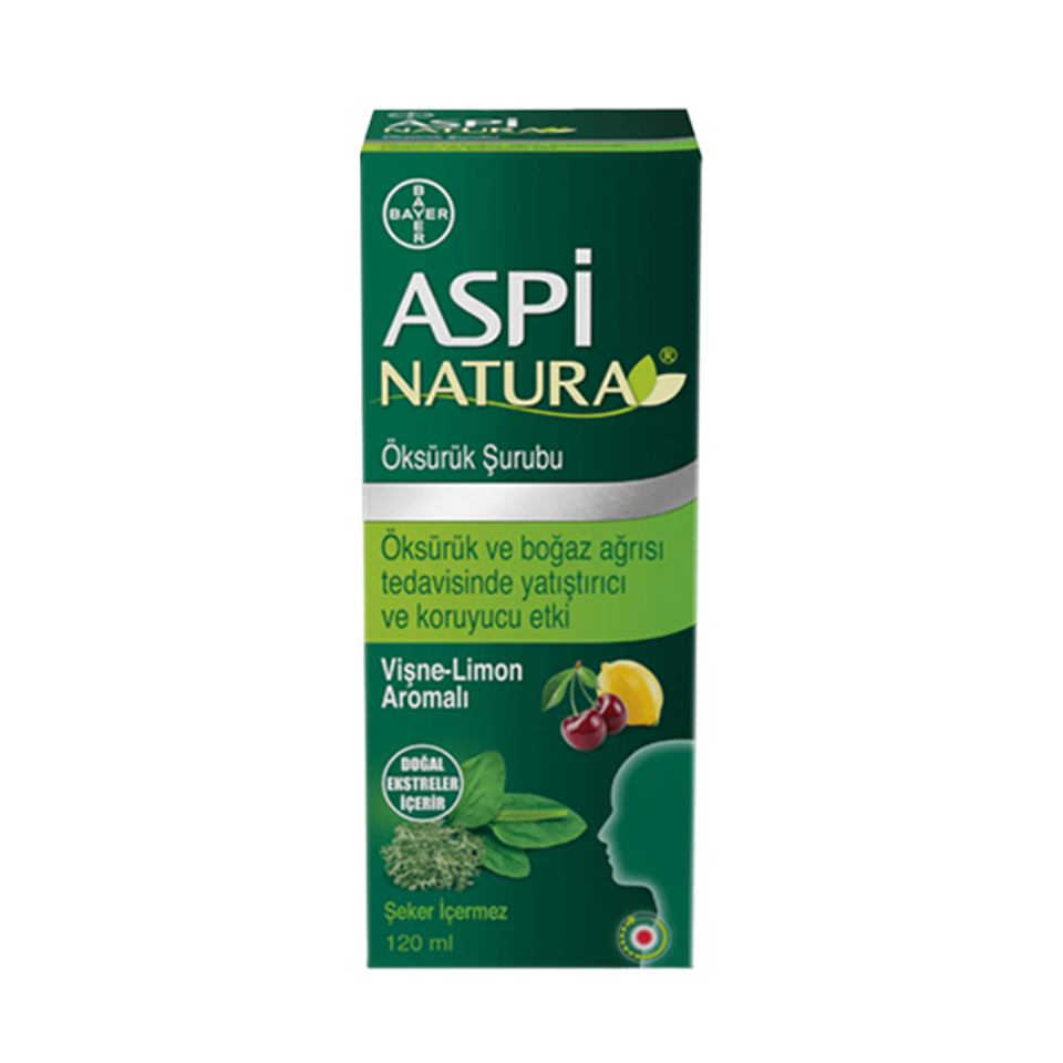 Aspi Natura Öksürük Şurubu Vişne-Limon Aromalı 120 ml - Bitkisel - Aspi Natura