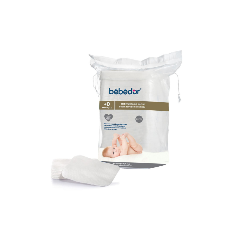 Bebedor Bebek Temizleme Pamuğu 60 Adet - Bebek Temizlik-Banyo - Bebedor