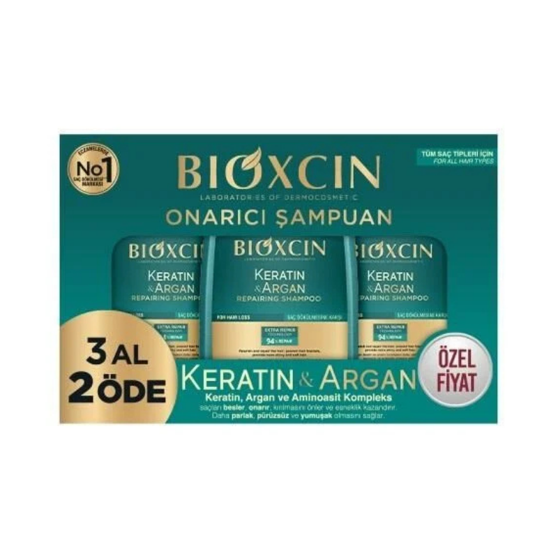Bioxcin Keratin ve Argan Onarıcı Şampuan 300 ml 3 al 2 öde - Yeni ürünler - Diğer