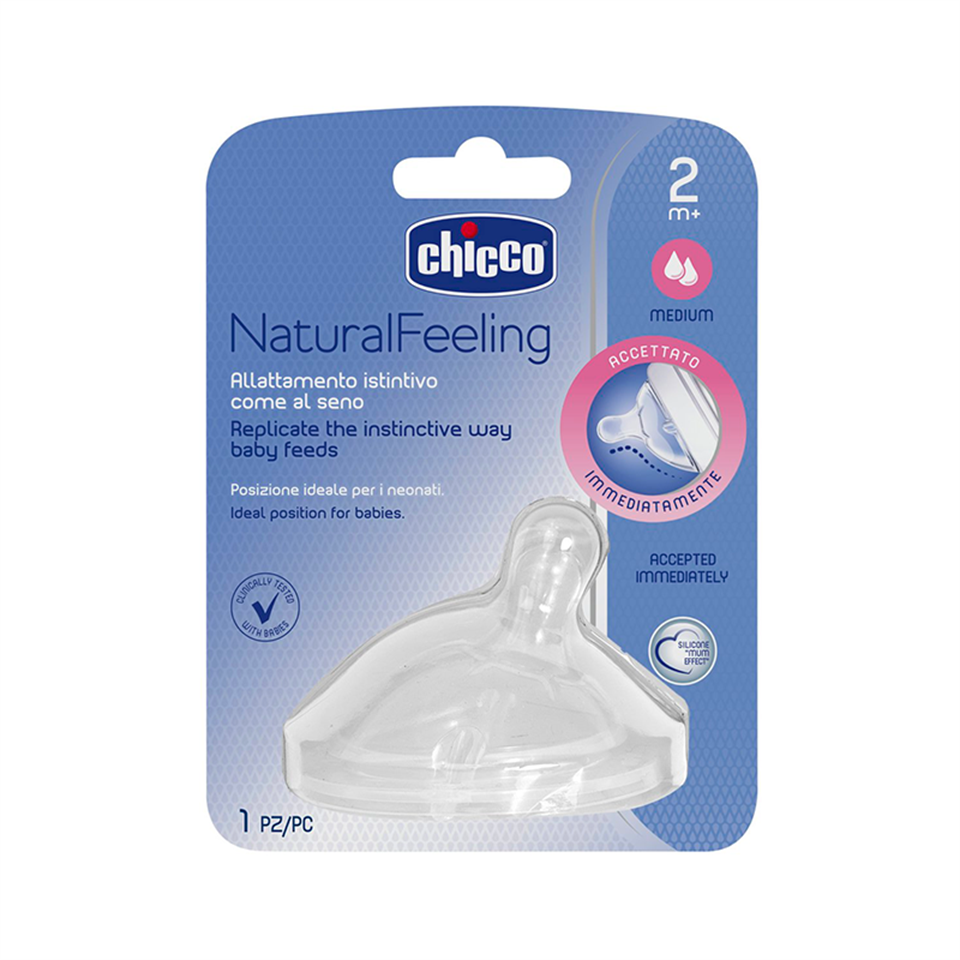 Chicco Natural Feeling Biberon Emziği 2 Ay+ Medium 1 Adet - Biberon, Emzik ve Yardımcı Ürün - Chicco