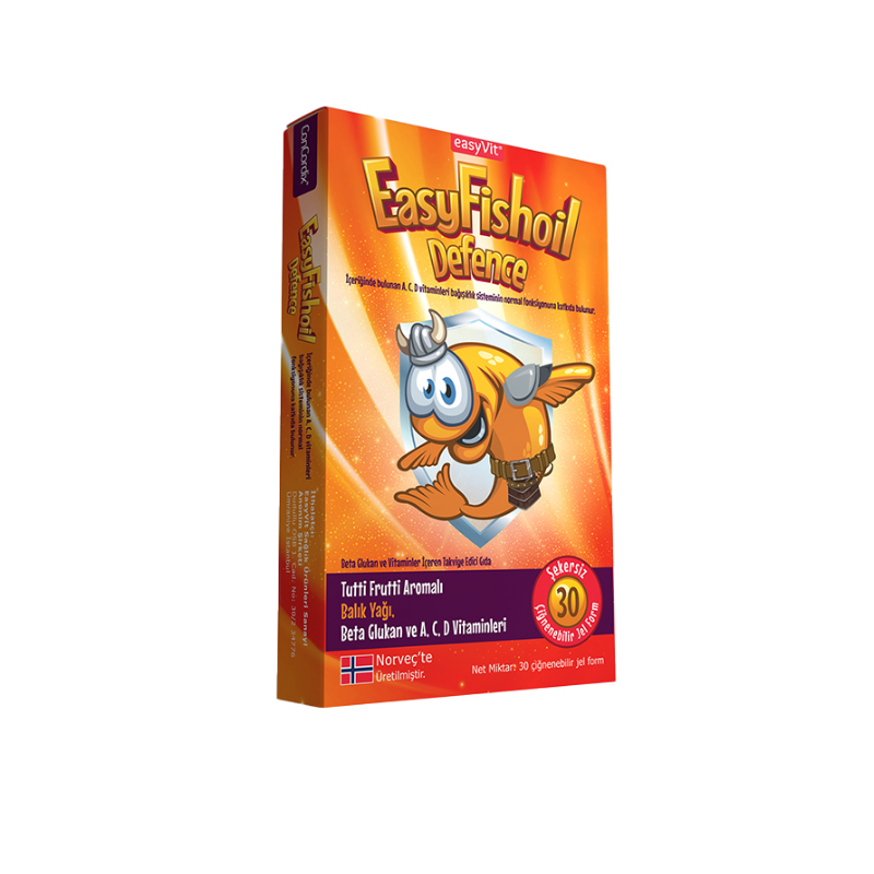 EasyFishoil Beta Glukan Balık Yağı Çiğnenebilir 30 Jel - Omega 3-Balık Yağı - EasyFishoil