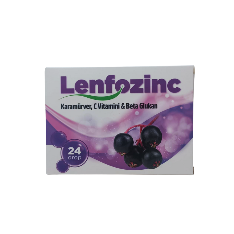 Lenfozinc Karamürver, C, Beta Glukan İçeren Pastil 24 Adet - Pastil - Lenfozinc