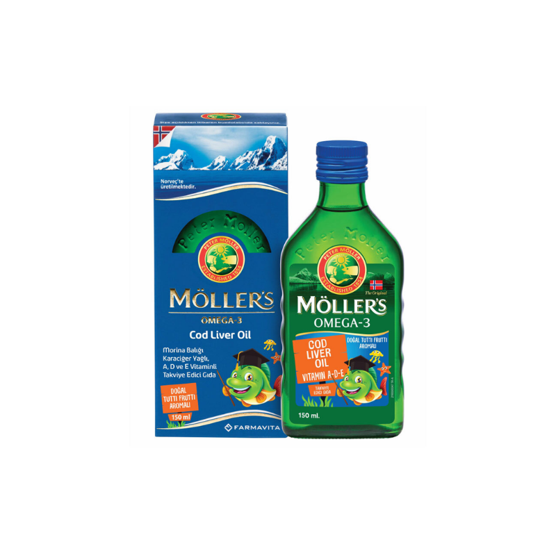 Möllers Omega 3 Cod Liver Oil Tuttu Frutti Aromalı 150 ml - Omega 3-Balık Yağı - Möllers