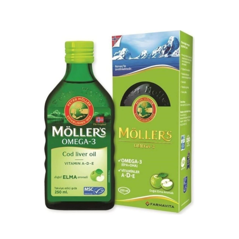Möllers Omega 3 Elma Aromalı A-D-E Vitaminli Balık Yağı 250 ml - Yeni ürünler - Diğer