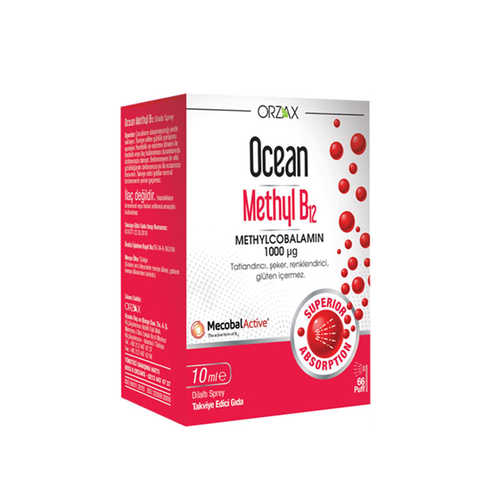 Ocean Methyl B12 1000 Mcg Sprey 10 ml - Vitamin-Mineral - Orzax