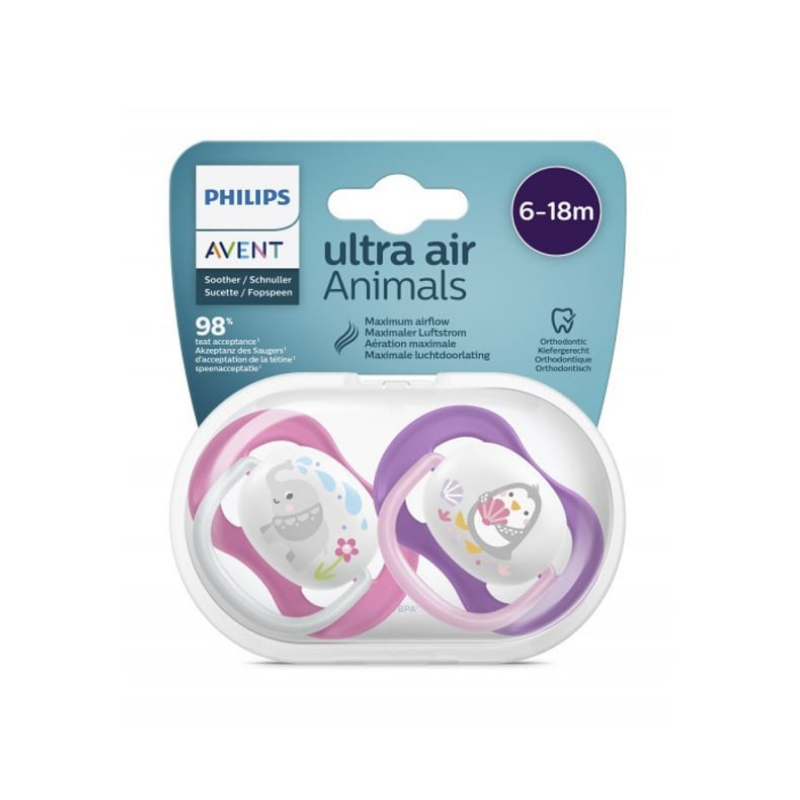Philips Avent Ultra Air Animals Emzik Kız 6-18 2 li - Yeni ürünler - Diğer