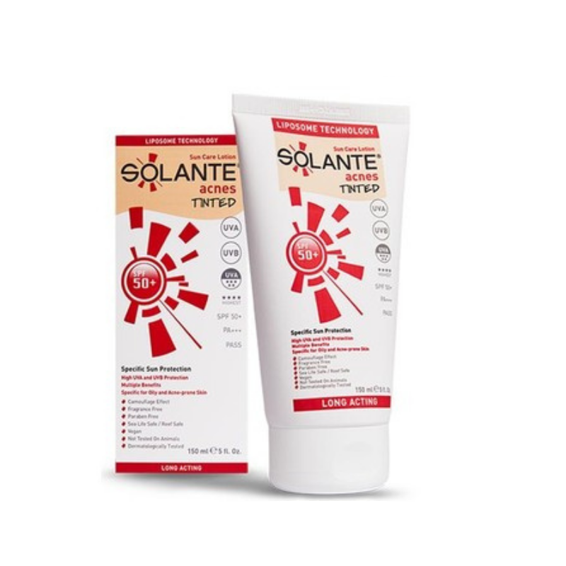 Solante Acnes Tinted Spf 50+ Losyon 150 ml - Yetişkin Güneş Koruyucu - Solante