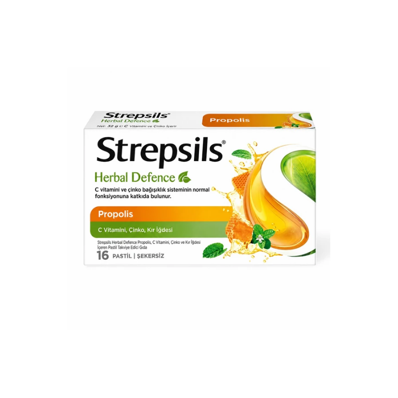 Strepsils Herbal Defence Propolis Şekersiz Pastil 16 Adet - Yeni ürünler - Diğer