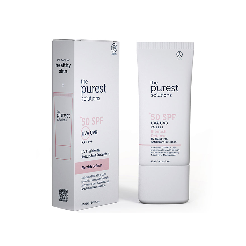 The Purest Solutions SPF50+ Blemish Defense Cream 50 ml - Yetişkin Güneş Koruyucu - The Purest Solutions
