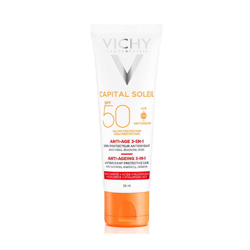 Vichy Capital İdeal Soleil Yaşlanma Karşıtı Spf 50+ Yüz Güneş Kremi 50 ml - Yetişkin Güneş Koruyucu - Vichy