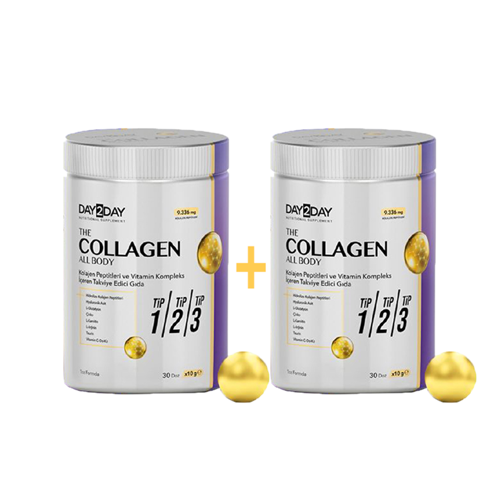 Day2day All Body Collagen Toz Form 2x300 g - Kolajen - Day2Day