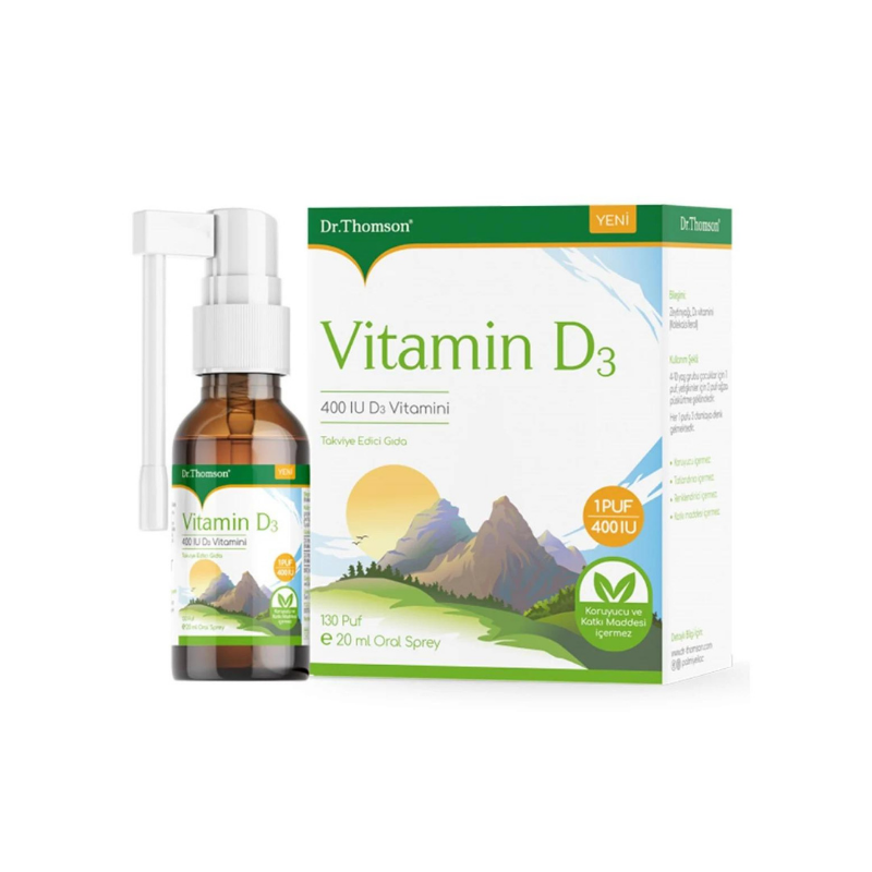 Dr.Thomson Vitamin D3 400 IU 20 ml Sprey - Vitamin-Mineral - Dr. Thomson