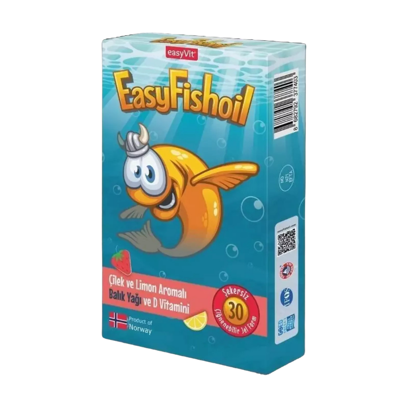 EasyFish Oil Çilek ve Limon Aromalı 30 Çiğnenebilir Jel Form - Yeni ürünler - Diğer