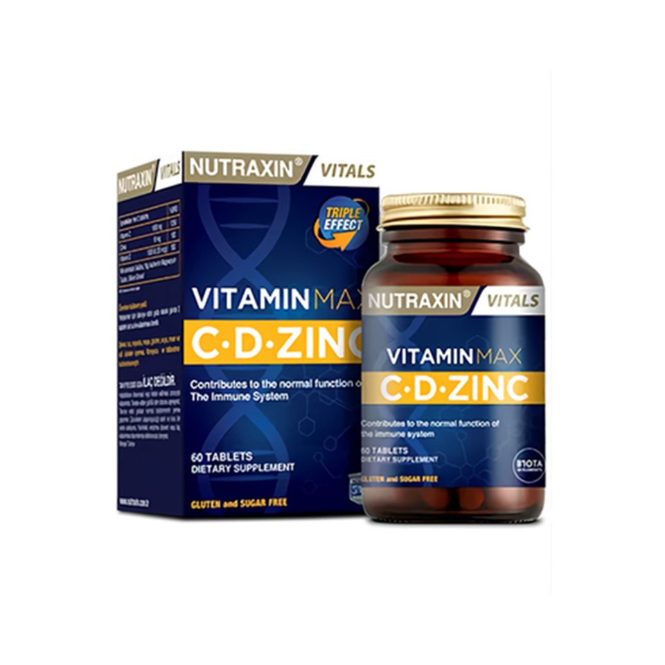 Nutraxin Vitamin Max C D Çinko 60 Tablet - Vitamin-Mineral - Nutraxin