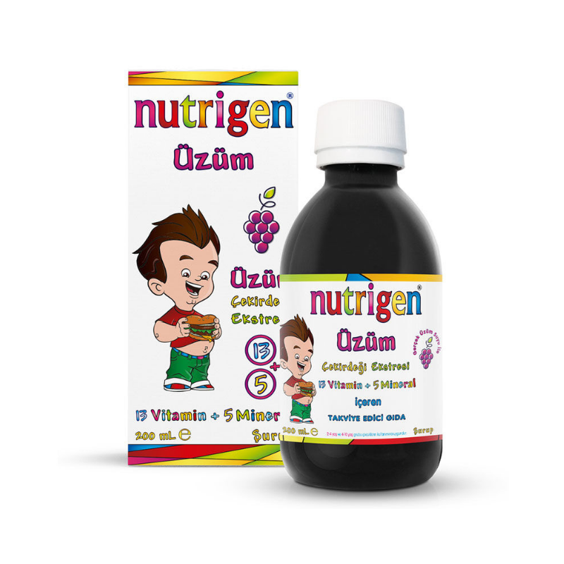 Nutrigen Üzüm Çekirdeği Ekstresi Vitamin-Mineral Şurup 200 ml - Vitamin-Mineral - Nutrigen