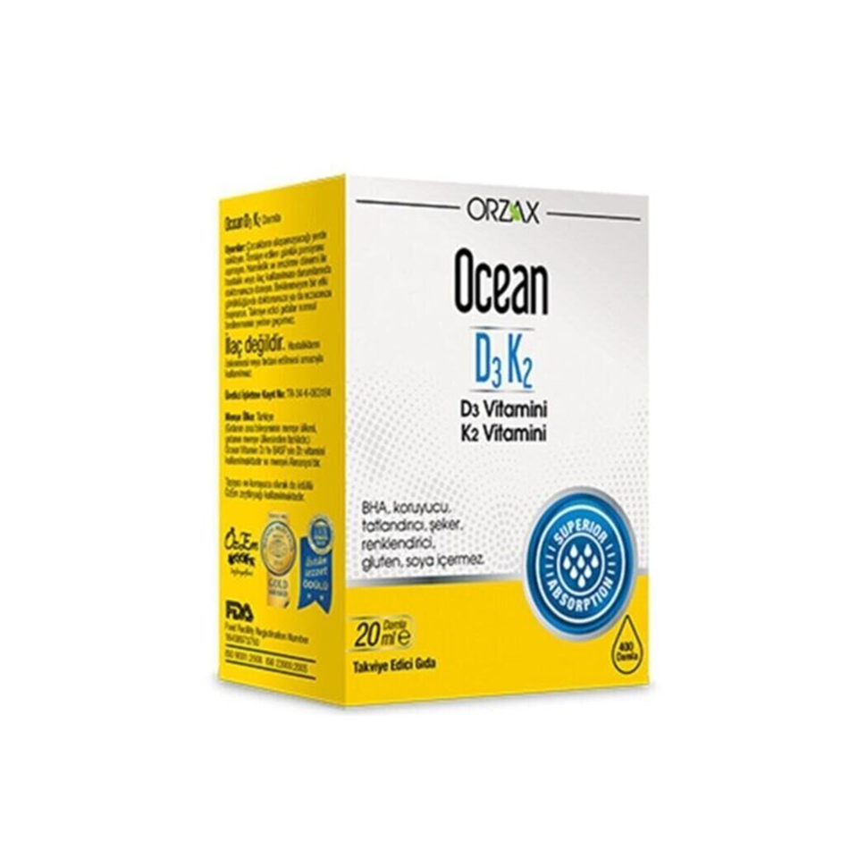 Ocean D3 K2 Damla 20 ml - Vitamin-Mineral - Orzax