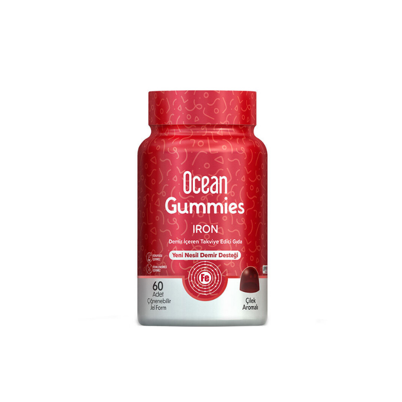 Ocean Gummies Demir Çiğnenebilir Jel Form 60 Adet - Vitamin-Mineral - Orzax