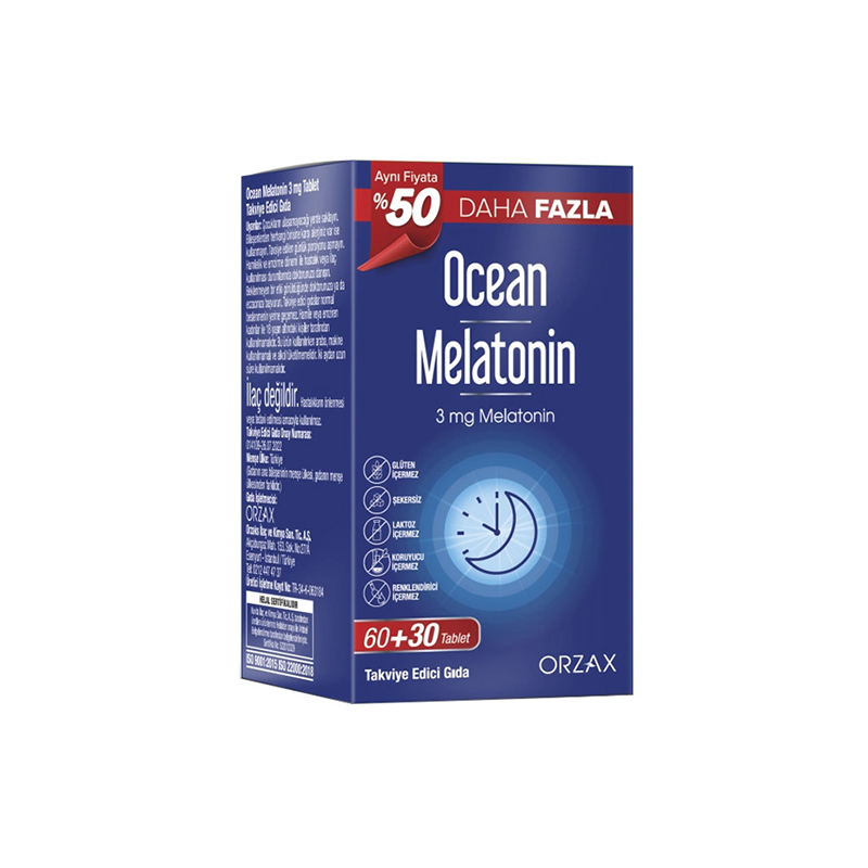 Orzax Ocean Melatonin 60+30 Tablet - Vitamin-Mineral - Orzax