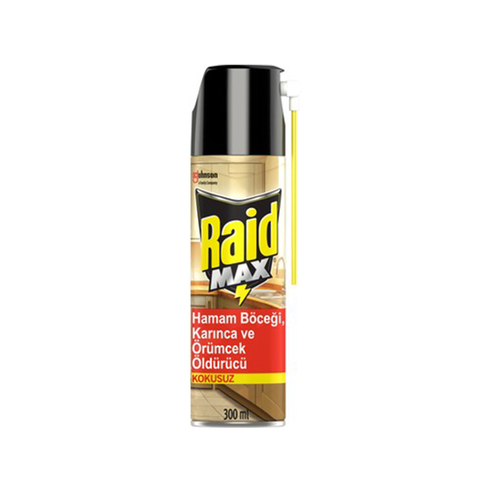 Raid Max Hamam Böceği, Karınca ve Örümcek Öldürücü Sprey 300 ml - Böcek Kovucu - Raid
