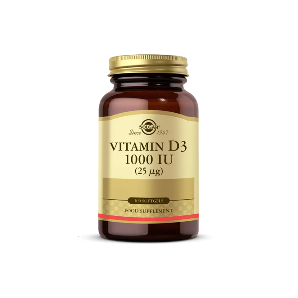 Solgar D3 Vitamini 1000 IU 100 Yumuşak Kapsül - Vitamin-Mineral - Solgar