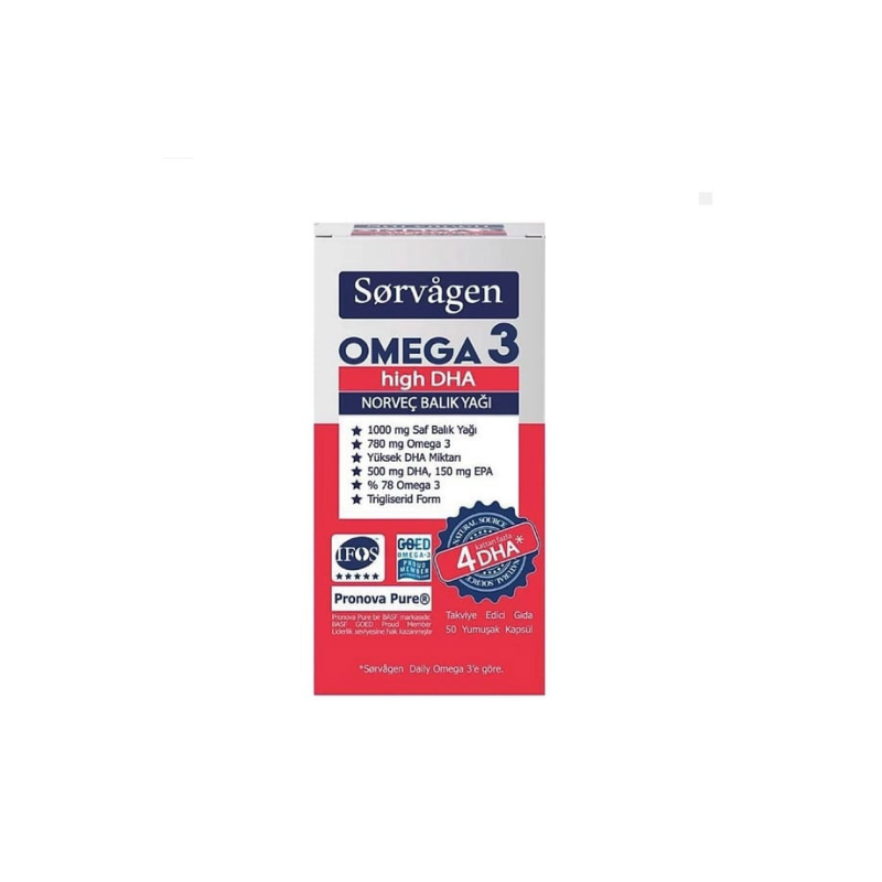 Sorvagen Omega 3 Yüksek DHA Balık Yağı 50 Yumuşak Kapsül - Omega 3-Balık Yağı - Sorvagen